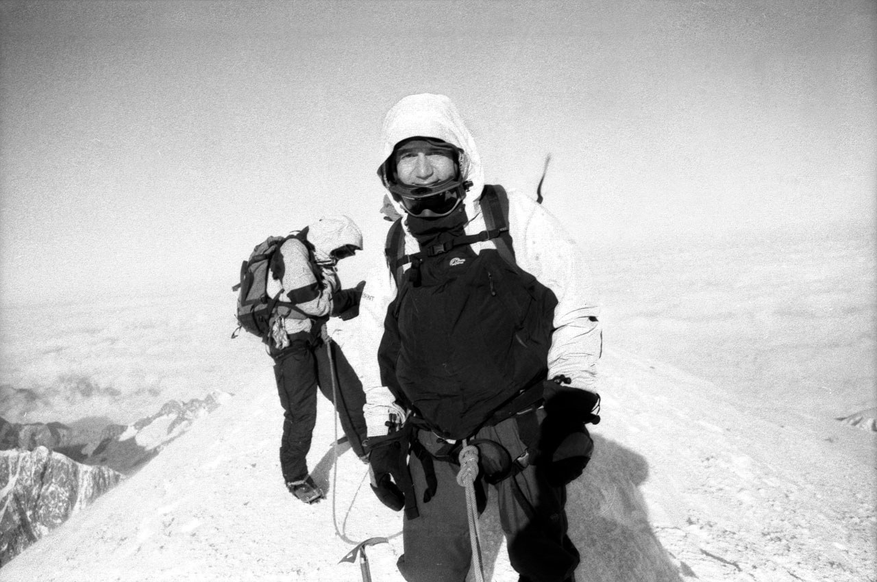 J.M. Mouskos on the summit of Mont Blanc